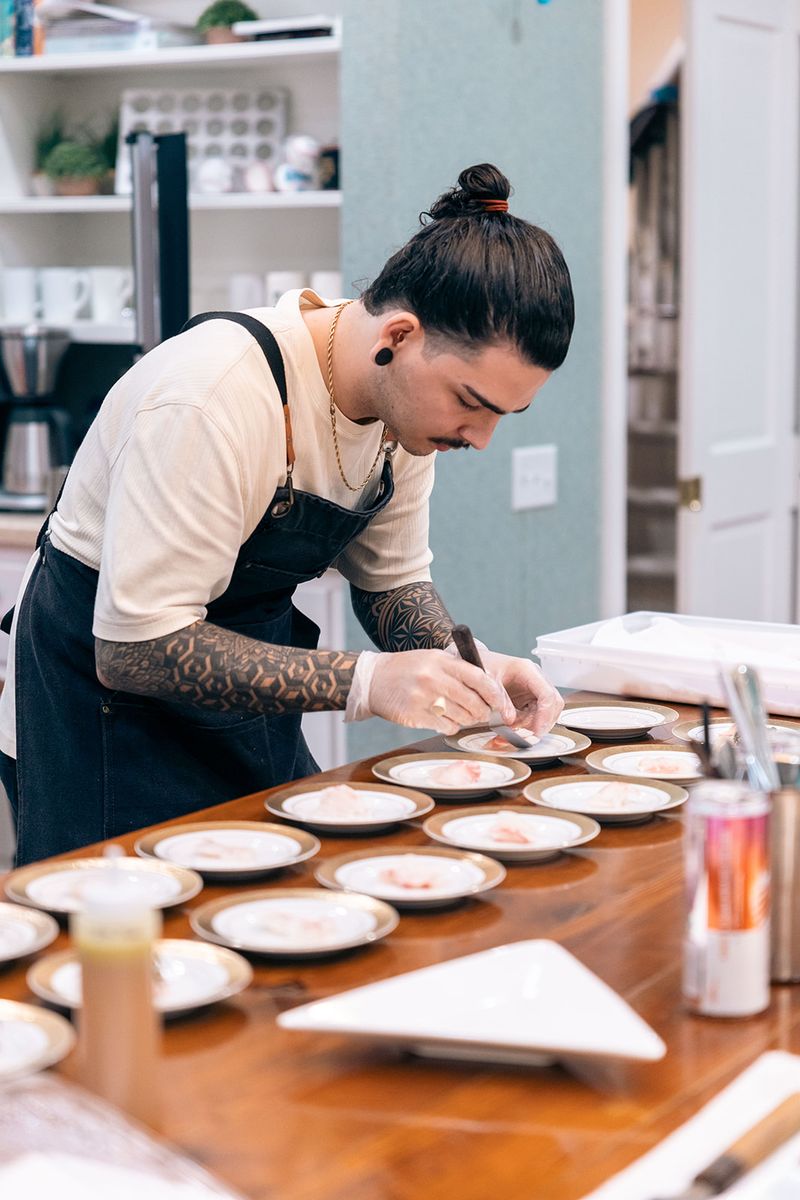 Chef Logan plating courses.